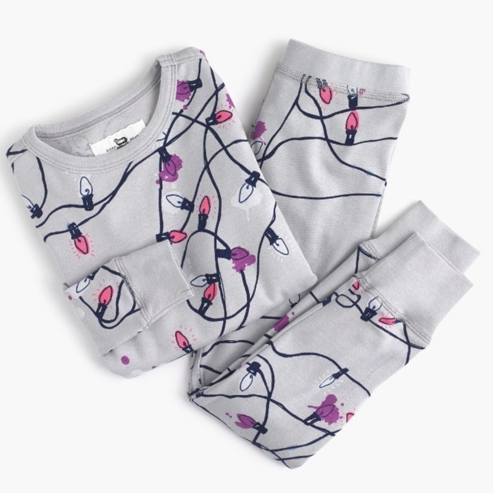 NWT Crewcuts Gray Colorful Lights Pajama Cotton set 8